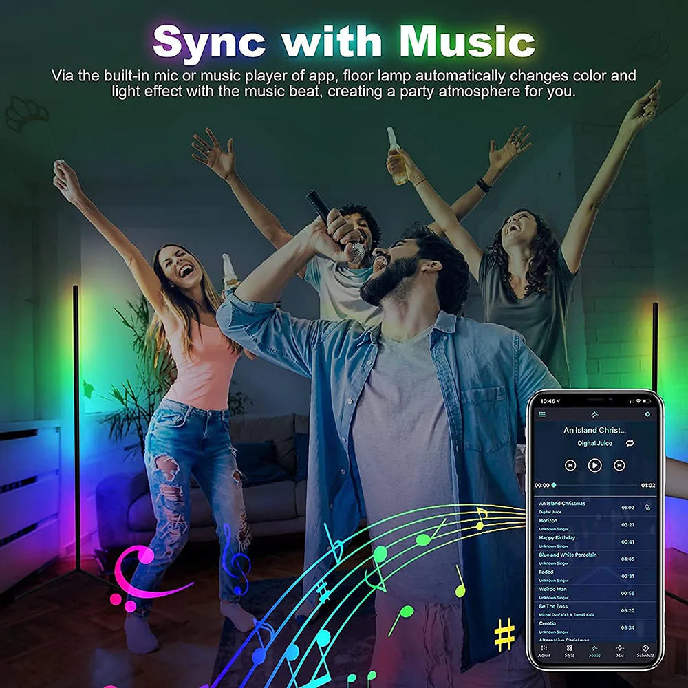 lampe salon smart rgb couleur musique télécommande - vue 4 sur 7