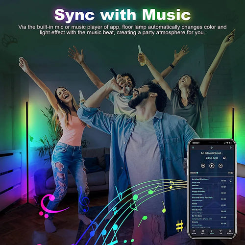 lampe salon smart rgb couleur musique télécommande - vue 4 sur 7