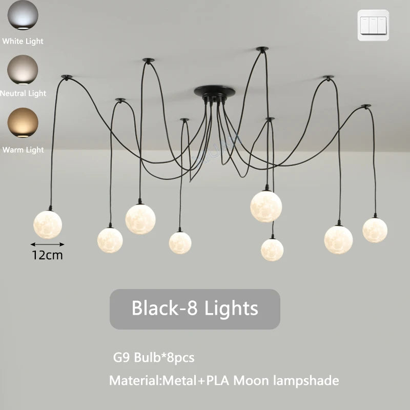 lustre multi lumières suspendues style nordique pour commerces - vue 11 sur 16