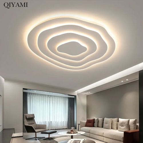 plafonnier led multicouche blanc minimaliste moderne - vue 3 sur 12