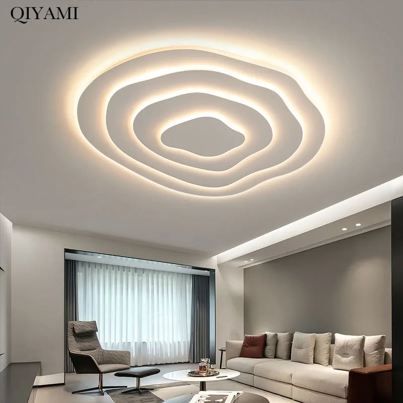 plafonnier led multicouche blanc minimaliste moderne - vue 3 sur 12