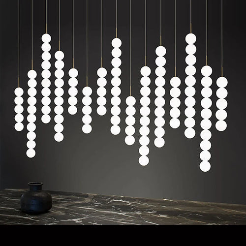 suspension design art deco en verre doré et noir - vue 4 sur 13