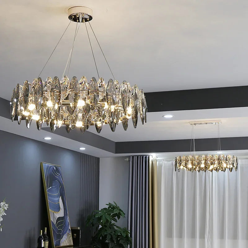 lustre moderne en cristal pour décoration intérieure élégante 2024 - vue 5 sur 13