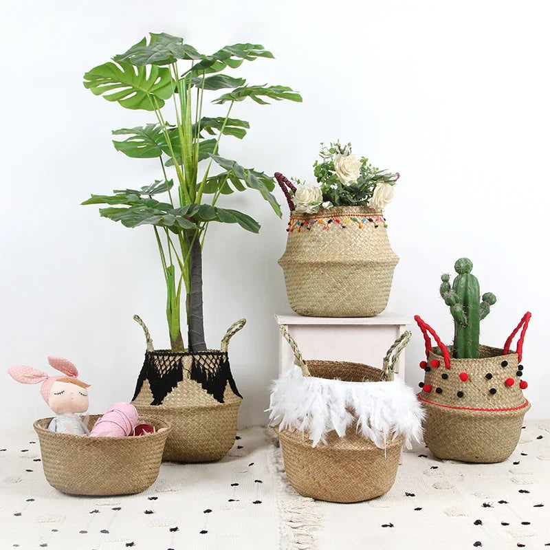 panier en osier tressé pour rangement et décoration polyvalente - vue 3 sur 18