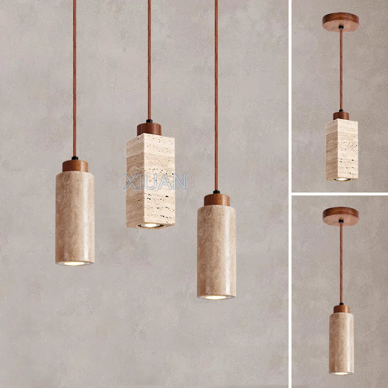 lustre led en pierre de grotte style wabi-sabi - vue 5 sur 11