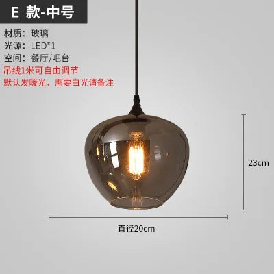 lustre nordique en verre pour éclairage moderne de restaurant et café - vue 10 sur 22