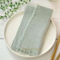 Serviette de table gaze coton rustique lot 12