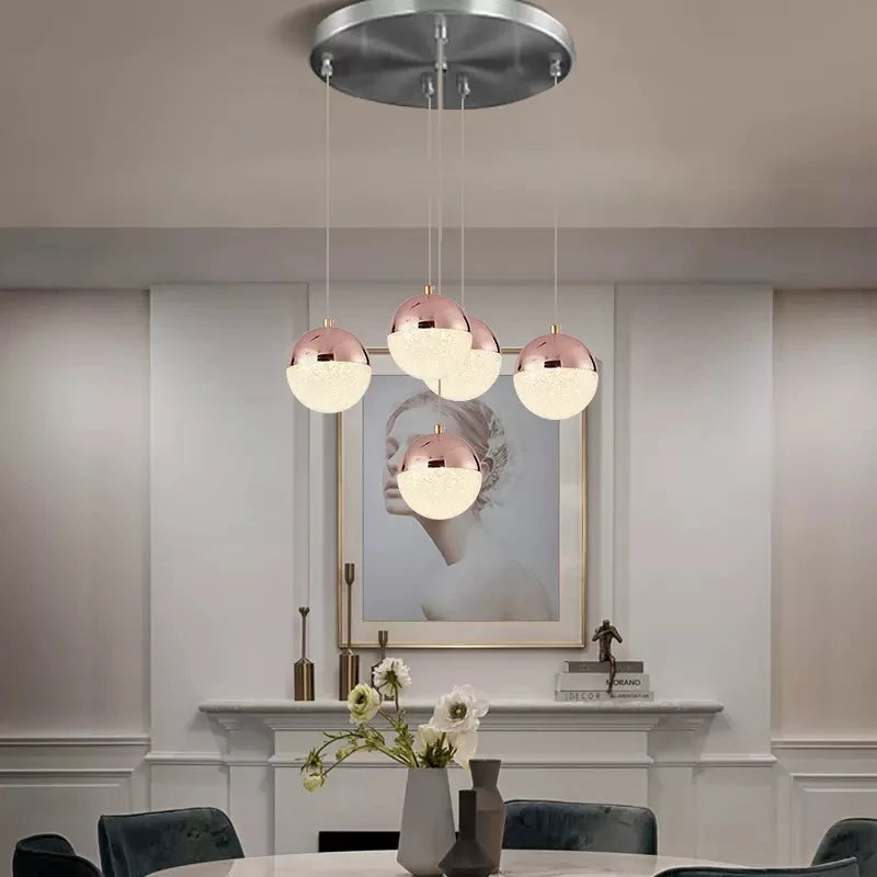 Suspension nordique led demi-boule acrylique simple - vue 3 sur 21