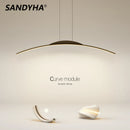 SANDYHA moderne nordique suspension bande incurvée Lustres salon salle à manger Lustres Para Sala De Jantar accrocher Lampara Techo
