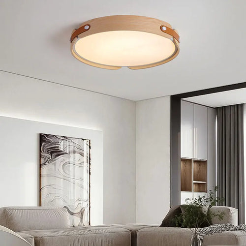 plafonnier moderne en bois avec télécommande pour décoration intérieure - vue 3 sur 12