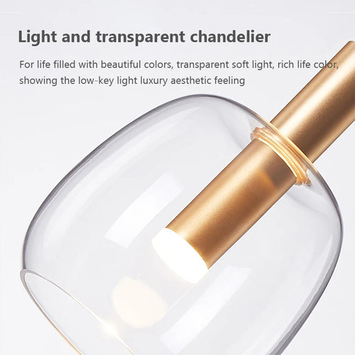 lustre suspension led luxe déco nordique luminaires modernes - vue 7 sur 12
