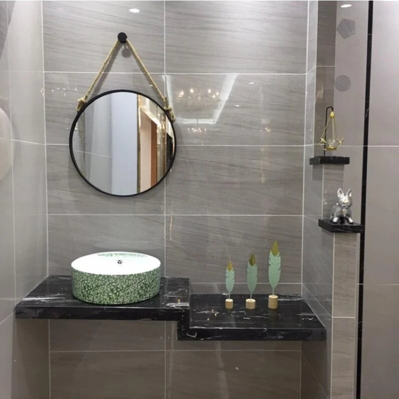 miroirs décoratifs ronds rétro suspendus artisanat nordique esthétique - vue 6 sur 7
