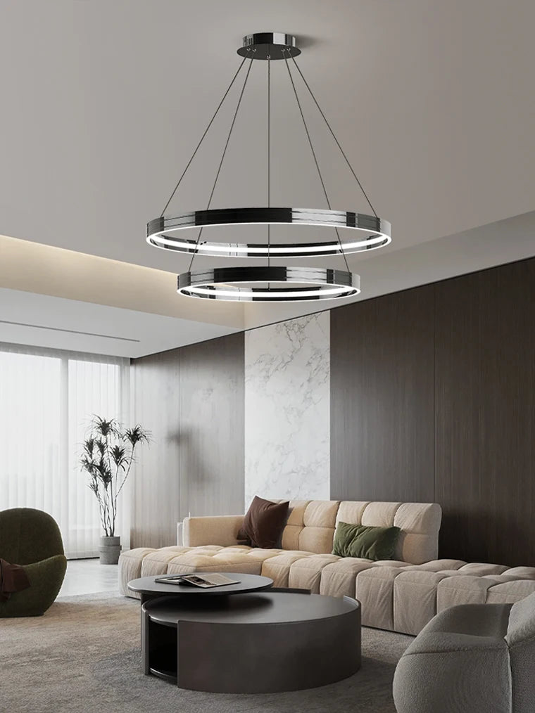 lustre en anneau moderne pour éclairage intérieur décoratif - vue 3 sur 16