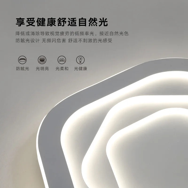 plafonnier moderne minimaliste design créatif lumière led ultra mince - vue 5 sur 12