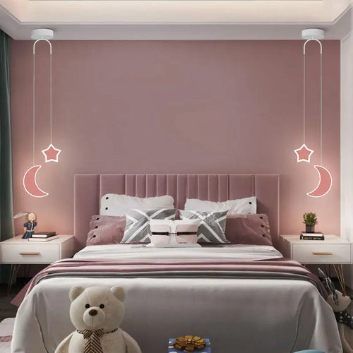 suspension créative pour enfants avec télécommande gradation étoile nuage lune - vue 5 sur 18
