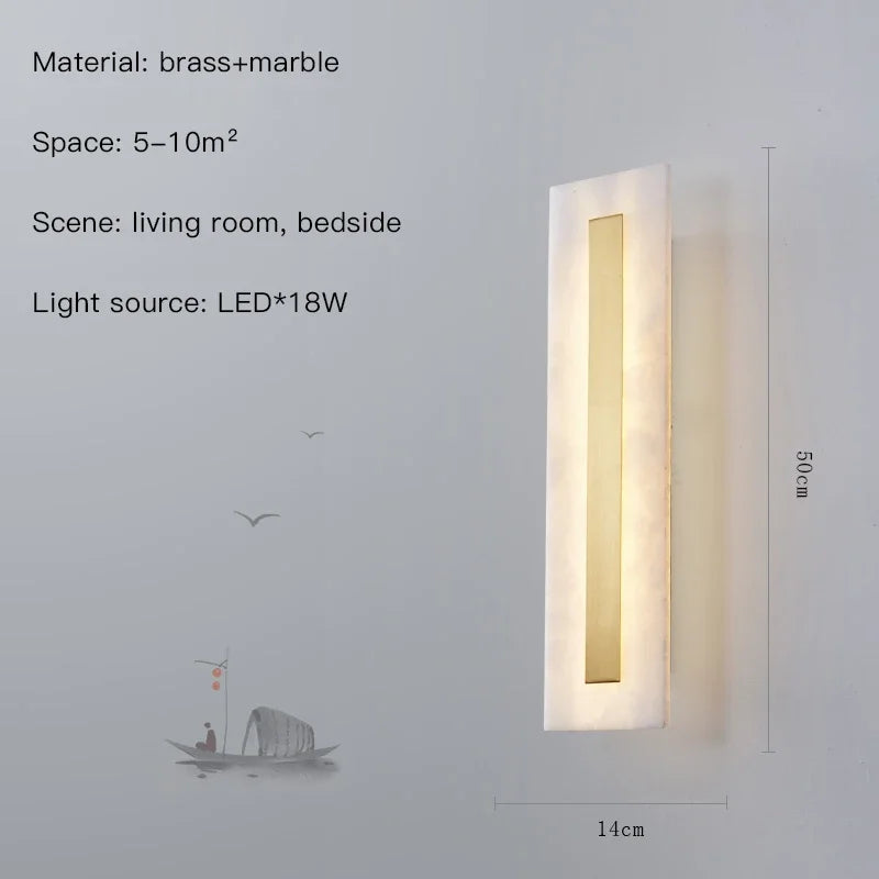 applique murale en marbre éclairage led décoratif pour intérieur moderne - vue 8 sur 12