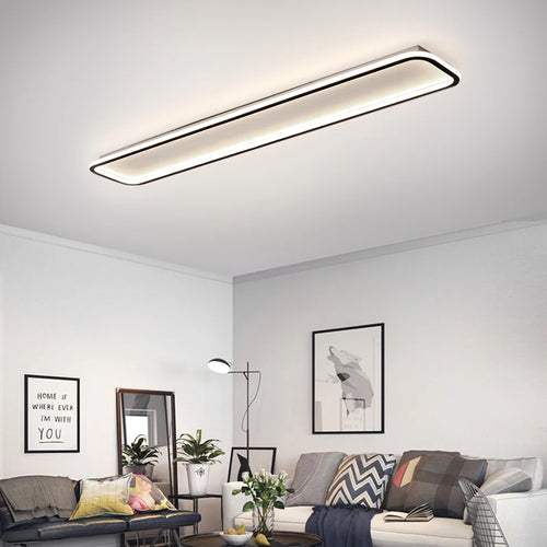 plafonnier led moderne design minimaliste à longue bande - vue 2 sur 10