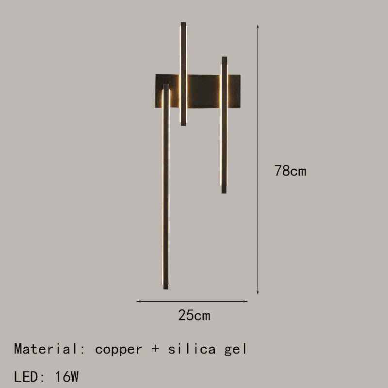 applique murale led minimaliste moderne en laiton - vue 9 sur 10