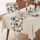 Chemin de table motif floral vegetal style campagne