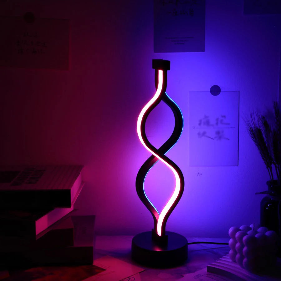 lampe de bureau usb créative torsion pour décoration - vue 3 sur 7