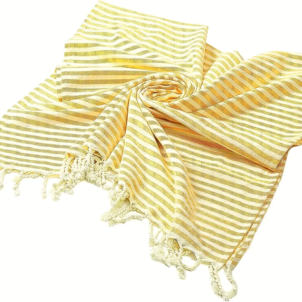 serviette de plage turque coton tissé style classique - vue 4 sur 6