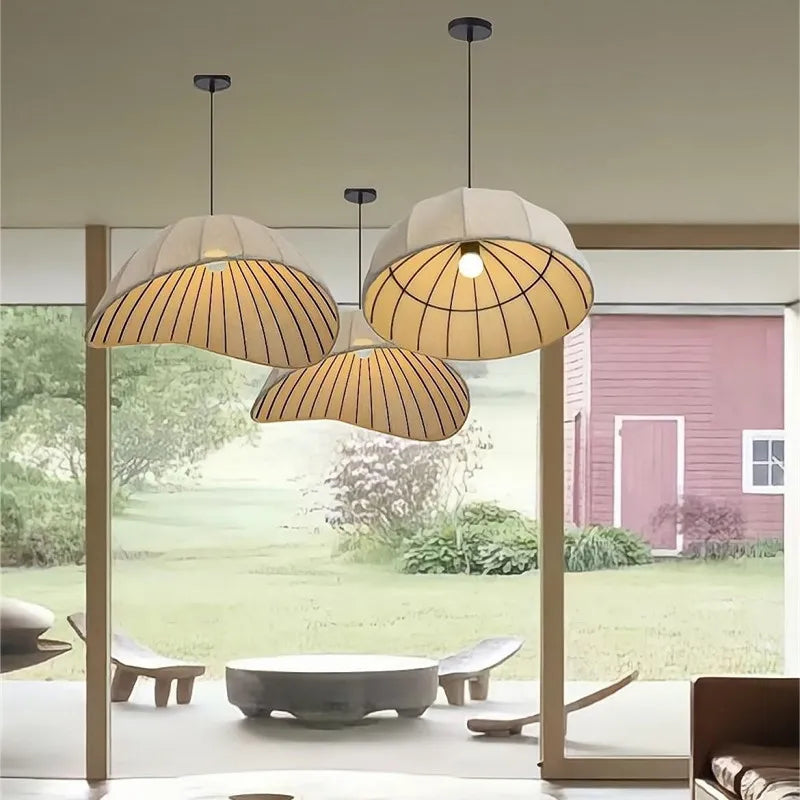 plafonnier en tissu style japonais pour un éclairage élégant - vue 2 sur 11