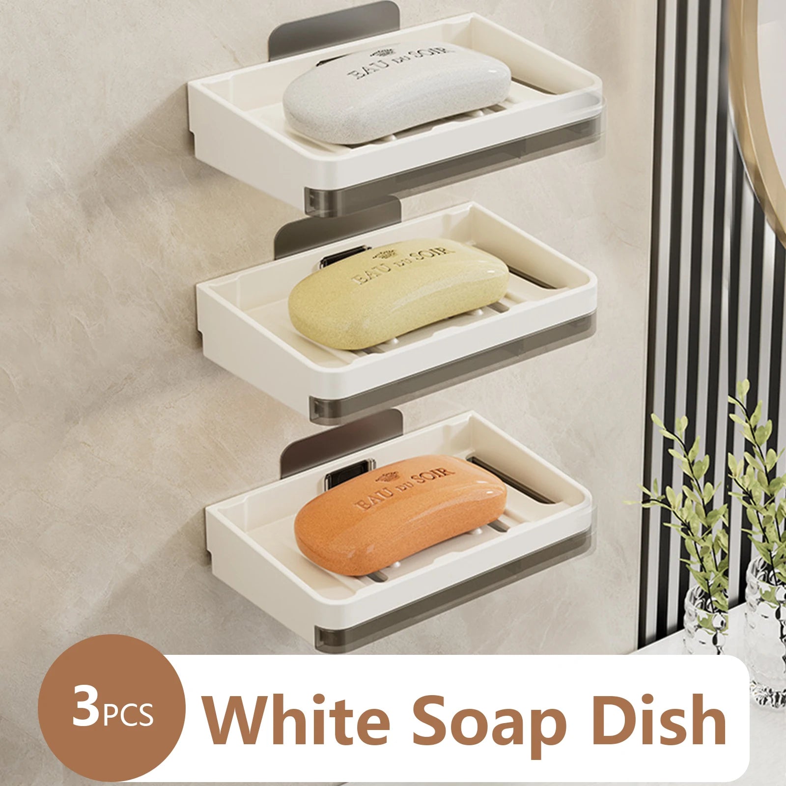 support mural pour porte-savon et accessoires de salle de bain - vue 10 sur 14