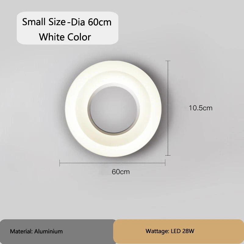 Modern Round Wall Lamps for Bedroom Bedside Living Room Wall Light Decorative Illuminaire 25cm 40cm 60cm Bar Stair Night Lamps - vue 8 sur 13