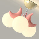 plafonnier enfants roses LED de boule de lune mignonne moderne chaude chambre de princesse romantique petite fille de chambre