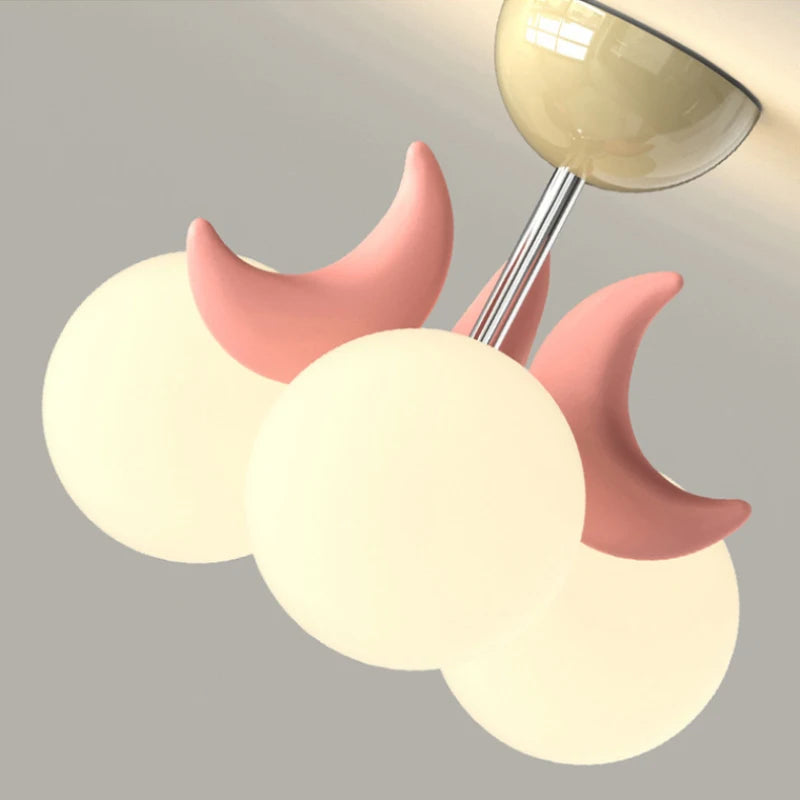 plafonnier en forme de lune pour chambre d'enfant moderne et douce - vue 5 sur 8