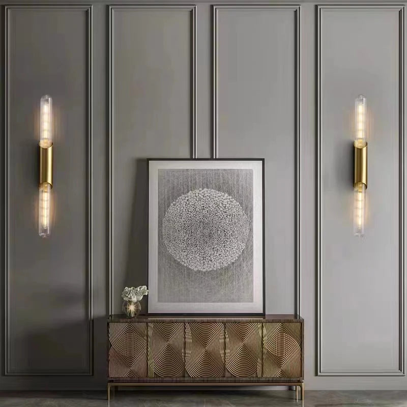 applique murale de luxe en cuivre et verre artistique - vue 3 sur 10