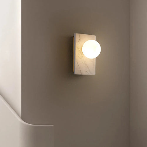 applique murale rétro en marbre et cuivre led - vue 4 sur 9