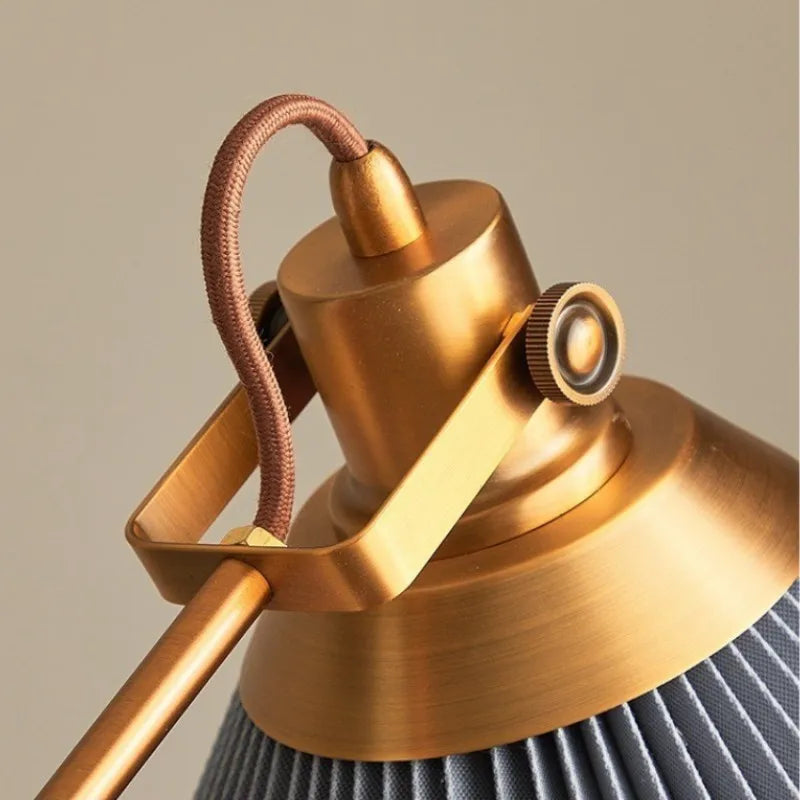 lampadaire vintage premium luxe plissé tissu - vue 4 sur 10