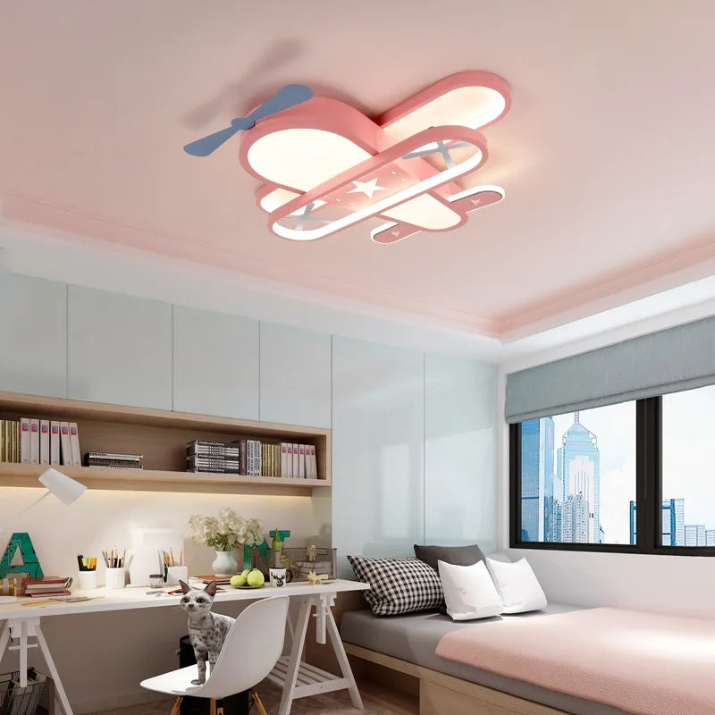 lustre avion pour chambre d'enfant décoration créative nordique - vue 3 sur 10