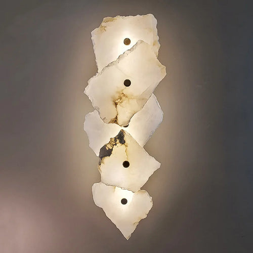 applique murale moderne en laiton et marbre naturel design luxe - vue 6 sur 12