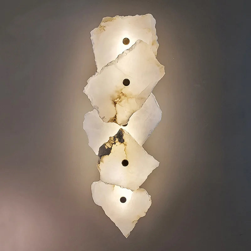 applique murale moderne en laiton et marbre naturel design luxe - vue 5 sur 12