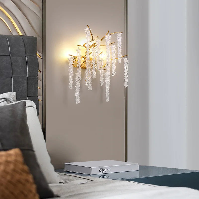 applique murale led moderne en cristal design art déco - vue 4 sur 10