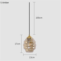 suspension en verre teinté design moderne pour éclairage intérieur