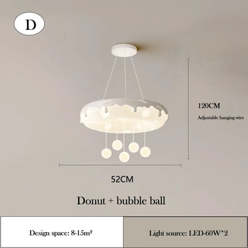 lustre créatif en forme de beignet pour chambre d'enfant - vue 11 sur 12
