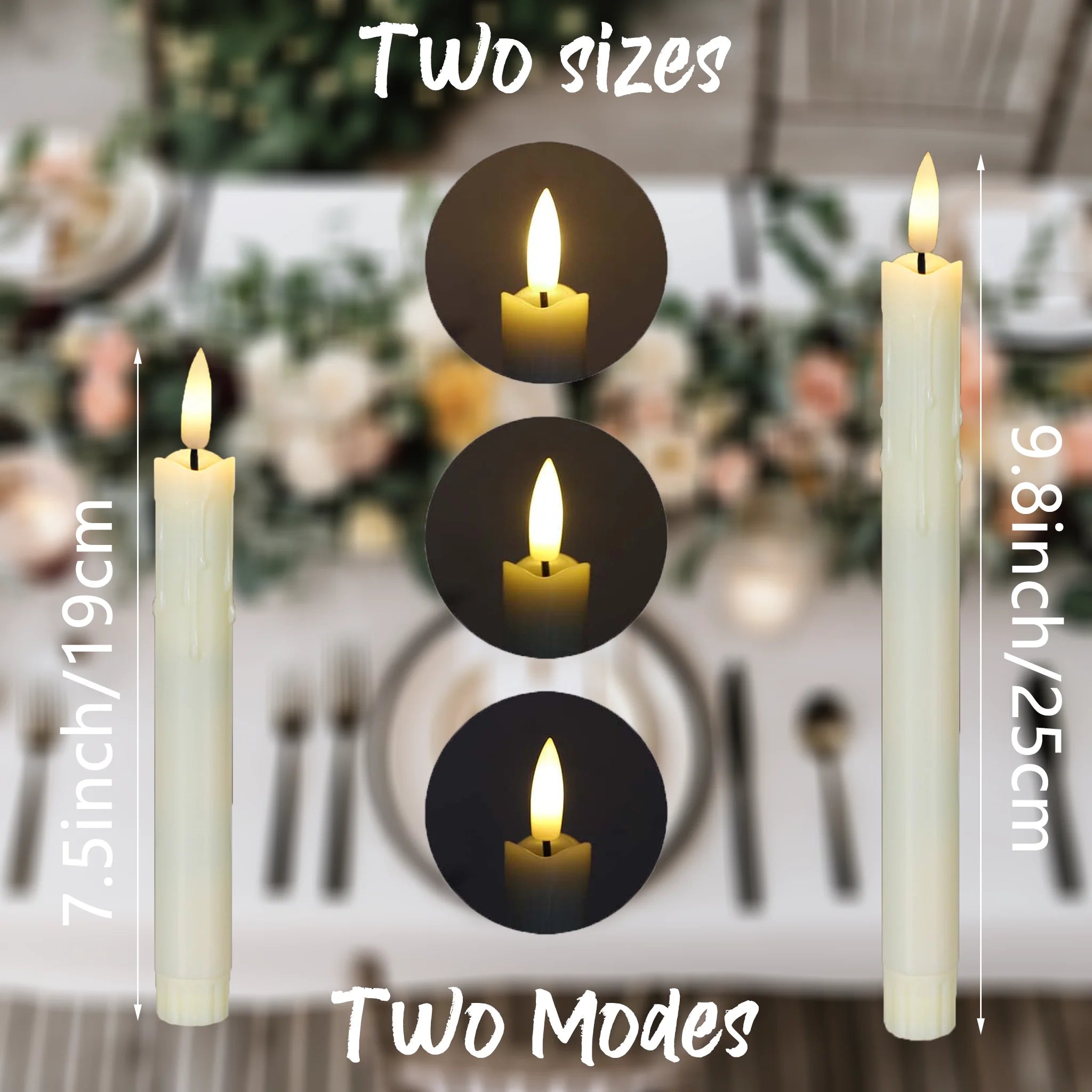 bougies LED décoratives scintillantes pour mariage et Halloween - vue 6 sur 14