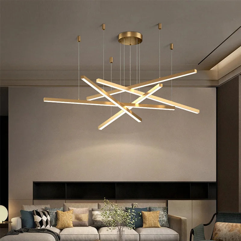 lustre suspendu moderne pour décoration intérieure lumineuse - vue 1 sur 15
