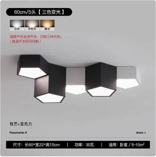 plafonnier moderne avec lumière led pour bureau et étude - vue 12 sur 12