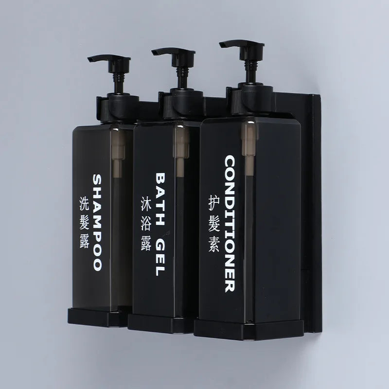 distributeur de shampoing et gel douche avec support mural - vue 7 sur 14