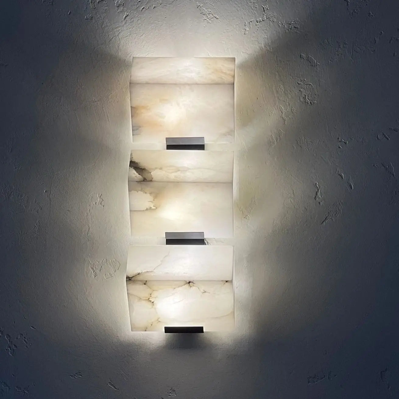 applique murale moderne en marbre avec lumières led - vue 3 sur 9