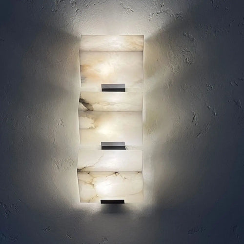 applique murale moderne en marbre avec lumières led - vue 3 sur 9