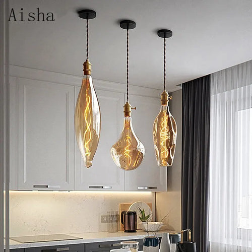 suspension rétro en verre pour intérieur moderne et minimaliste - vue 4 sur 10