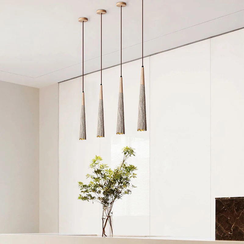 suspension wabi-sabi en ciment pour décoration intérieure moderne - vue 5 sur 6
