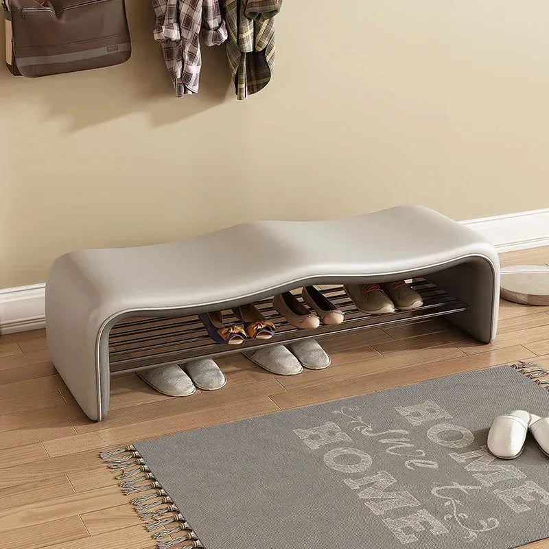 banc de rangement minimaliste pour chaussures avec siège design - vue 11 sur 12