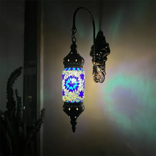 appliques murales méditerranéennes style bohème rétro mosaïque LED - vue 5 sur 11