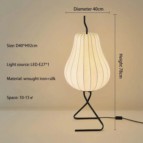 lampadaire en soie japonaise design wabi sabi pour décoration intérieure créative - vue 9 sur 8